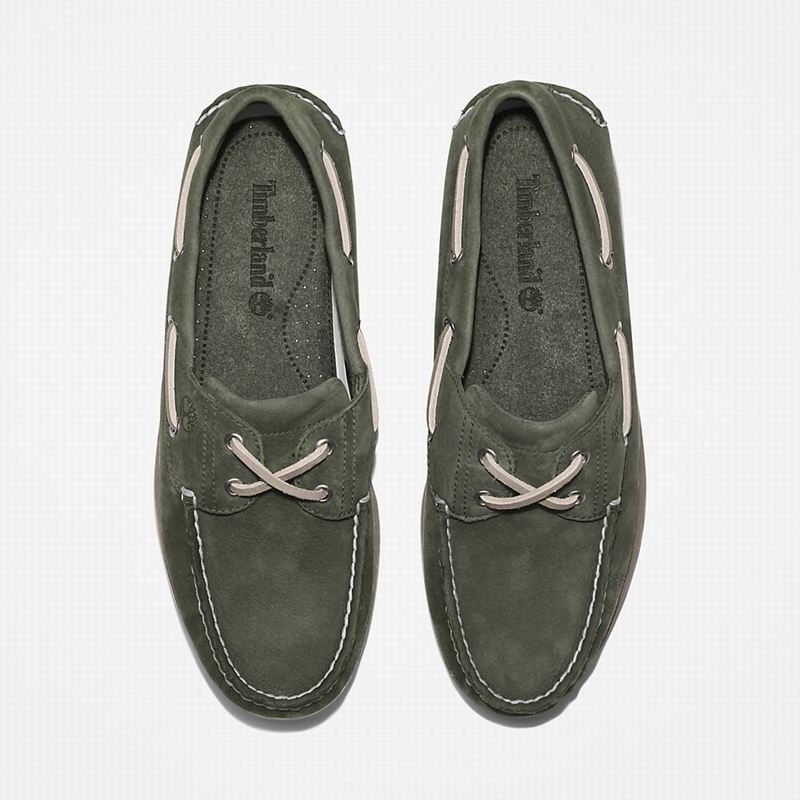 Timberland 2-Eye Classic Boat Shoes Olive | 31264162
