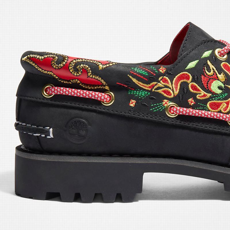 Timberland 3-Eye Boat Shoes Black | 36933237