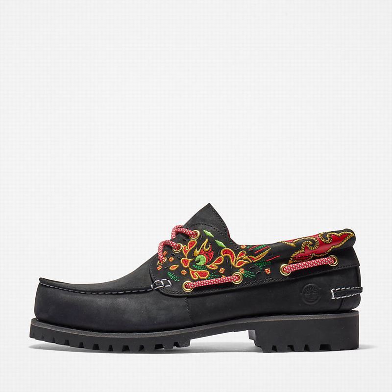 Timberland 3-Eye Boat Shoes Black | 36933237