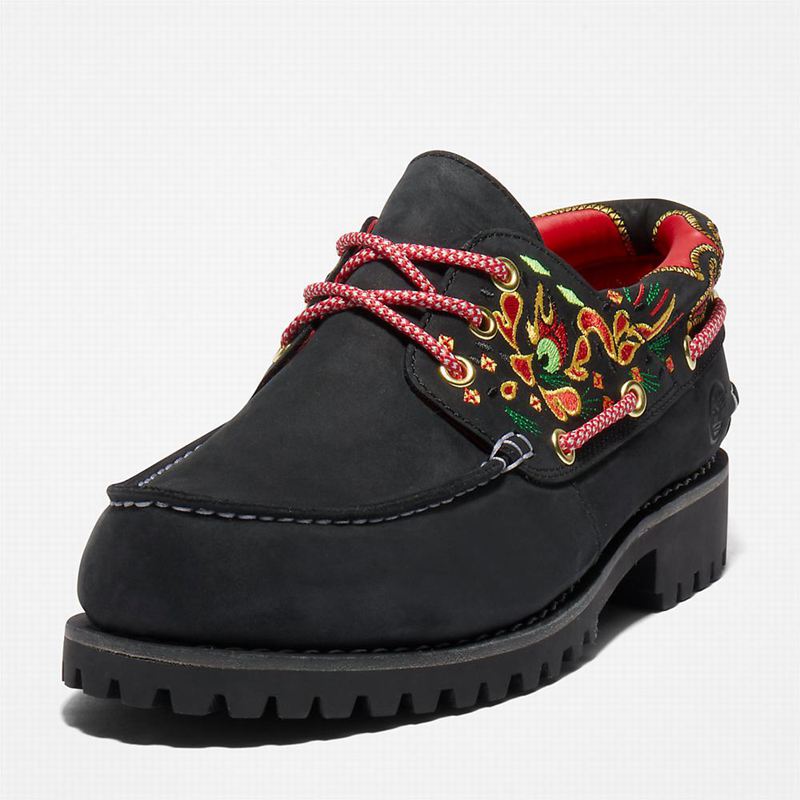 Timberland 3-Eye Boat Shoes Black | 36933237