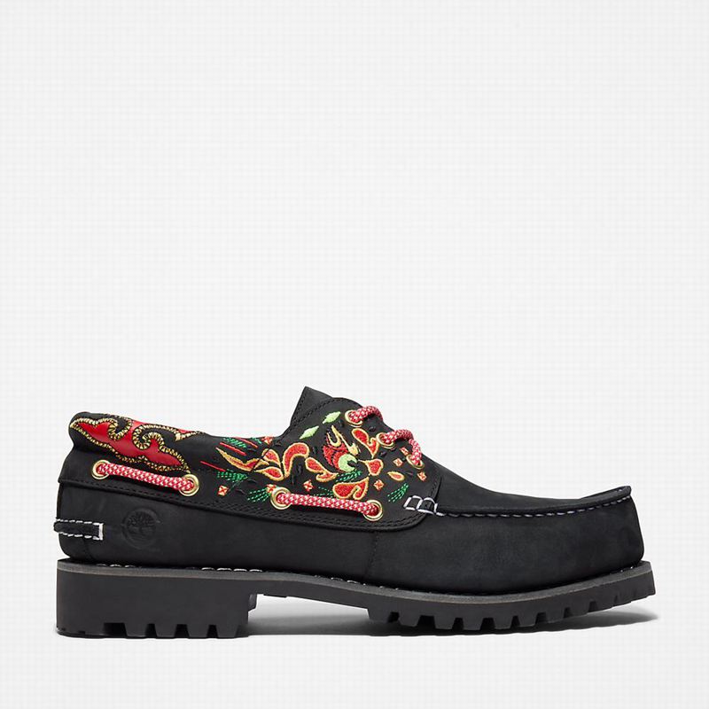 Timberland 3-Eye Boat Shoes Black | 36933237