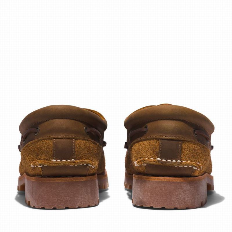 Timberland 3-Eye Lug Handsewn Boat Shoes Brown | 38542581