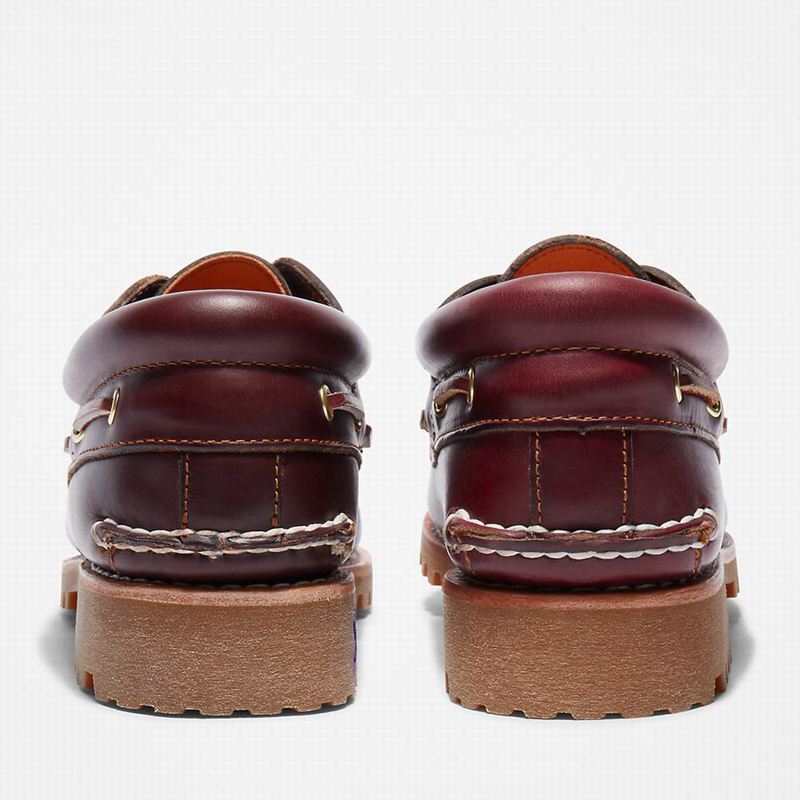 Timberland Authentic 3-Eye Boat Shoes Burgundy | 62919436