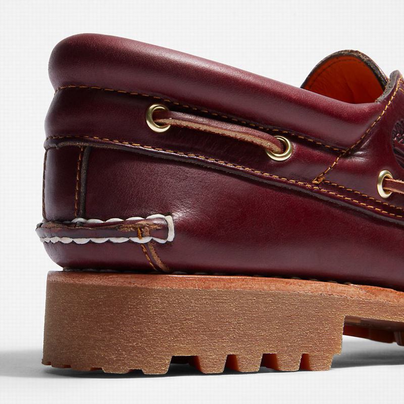Timberland Authentic 3-Eye Boat Shoes Burgundy | 62919436