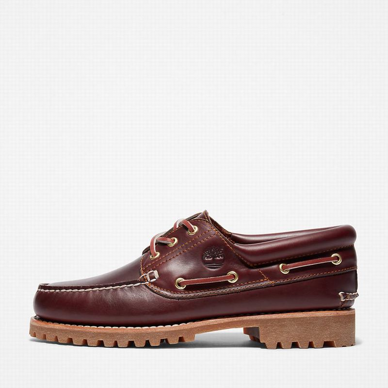 Timberland Authentic 3-Eye Boat Shoes Burgundy | 62919436