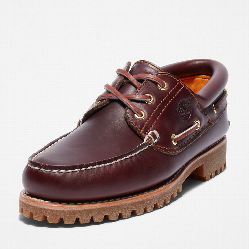 Timberland Authentic 3-Eye Boat Shoes Burgundy | 62919436