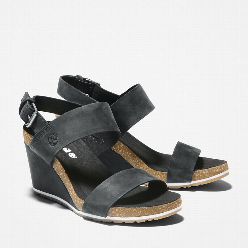 Timberland Capri Sunset Wedge Wedge Sandals Black | 24053897