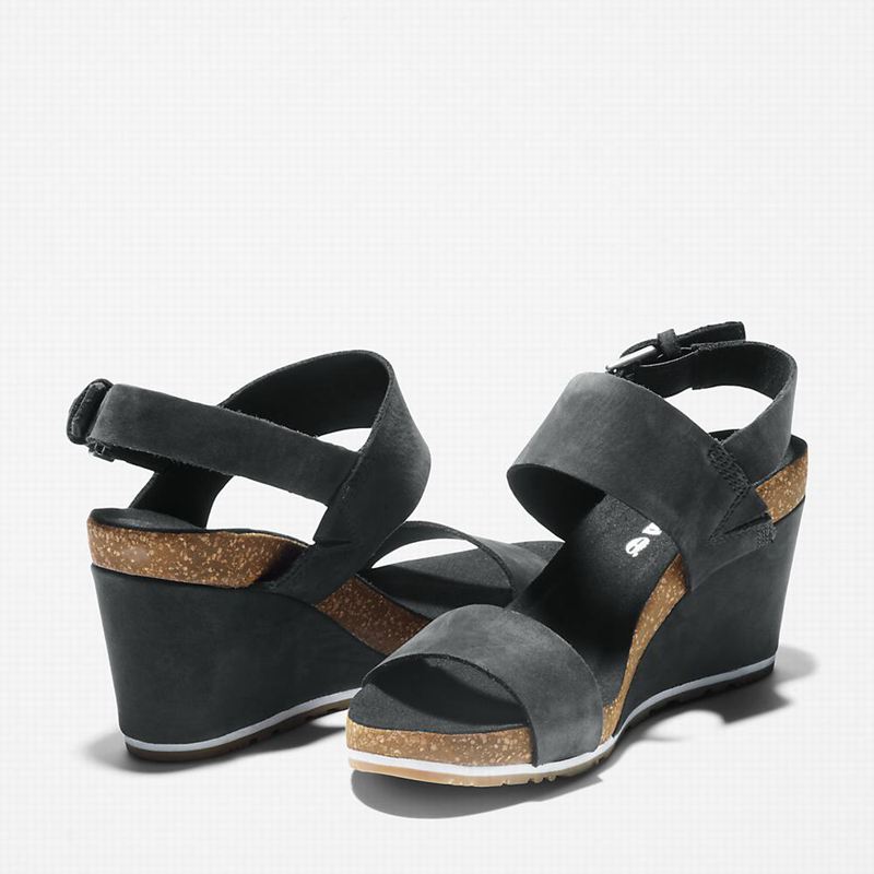 Timberland Capri Sunset Wedge Wedge Sandals Black | 24053897