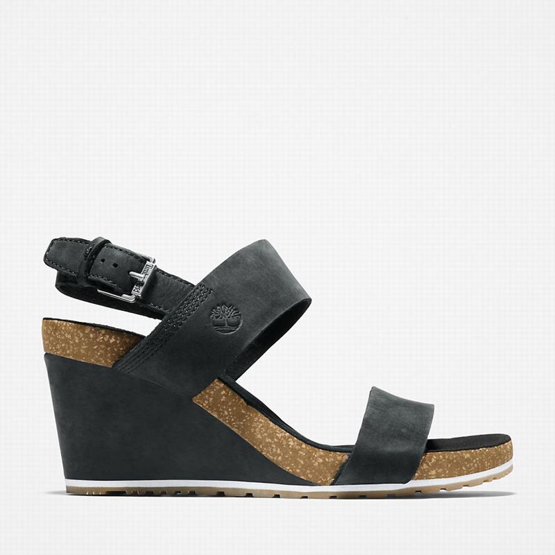 Timberland Capri Sunset Wedge Wedge Sandals Black | 24053897