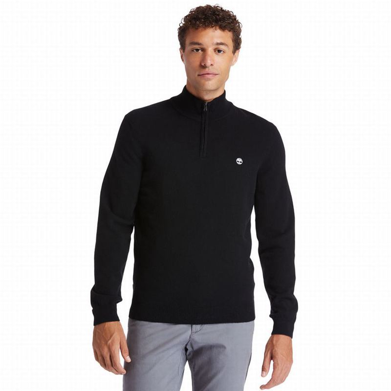 Timberland Cohas Brook Zip-neck Sweaters Black | 41027992