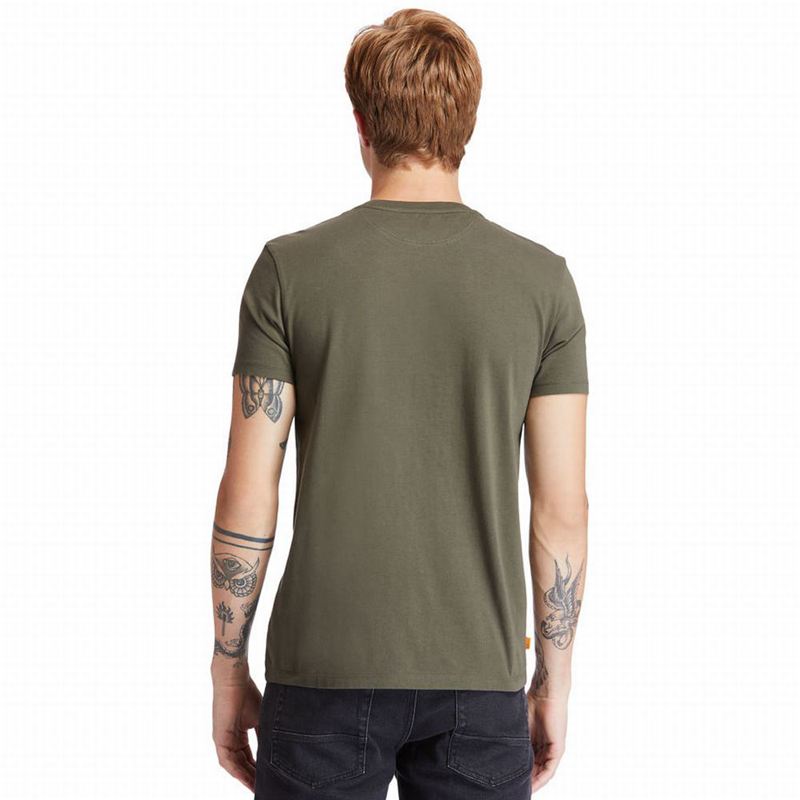 Timberland Cotton Logo T-Shirts Olive | 63766264
