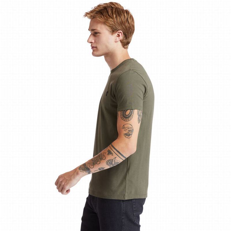 Timberland Cotton Logo T-Shirts Olive | 63766264