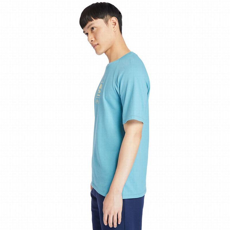 Timberland Dunstan River V-Neck T-Shirts Blue | 7870103