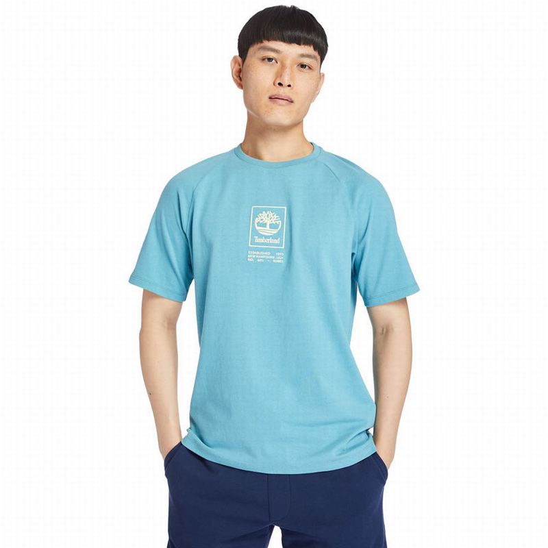 Timberland Dunstan River V-Neck T-Shirts Blue | 7870103
