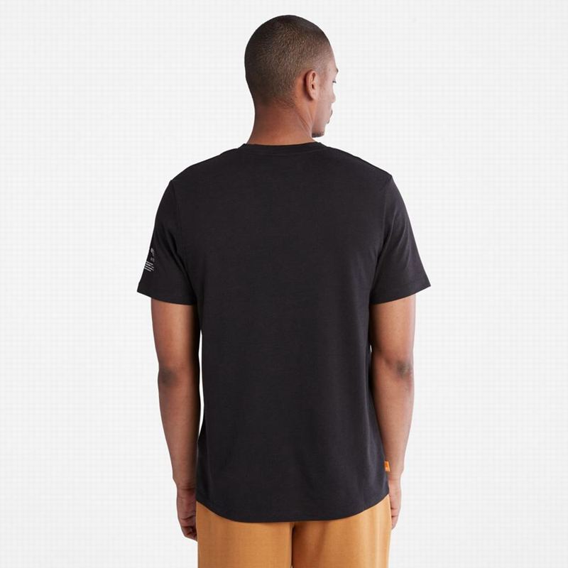 Timberland Logo T-Shirts Black | 21994224