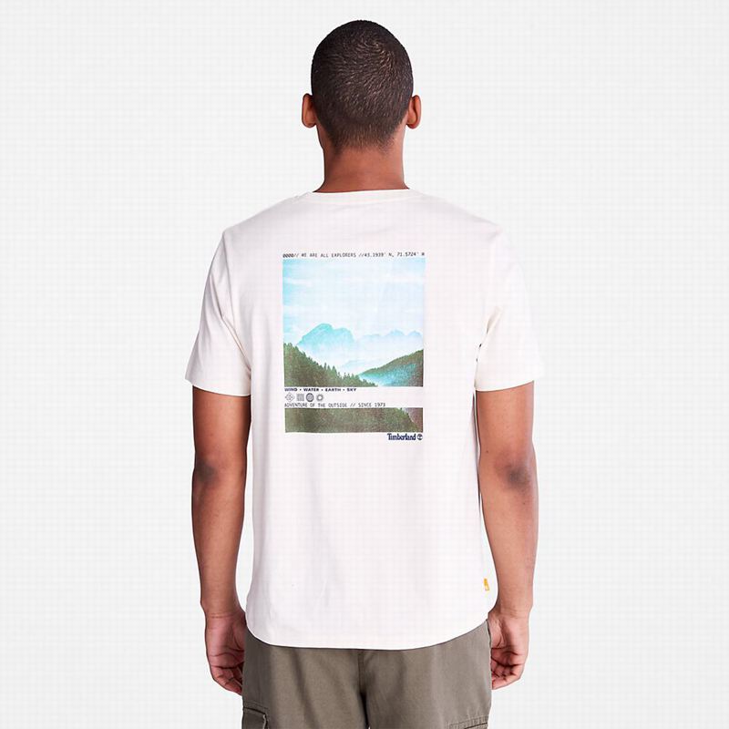 Timberland Outdoor Heritage Short-Sleeve Camo Tree-Logo T-Shirts White | 93663172