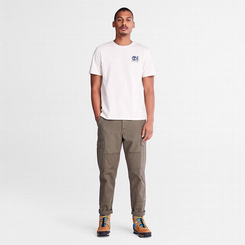 Timberland Outdoor Heritage Short-Sleeve Camo Tree-Logo T-Shirts White | 93663172