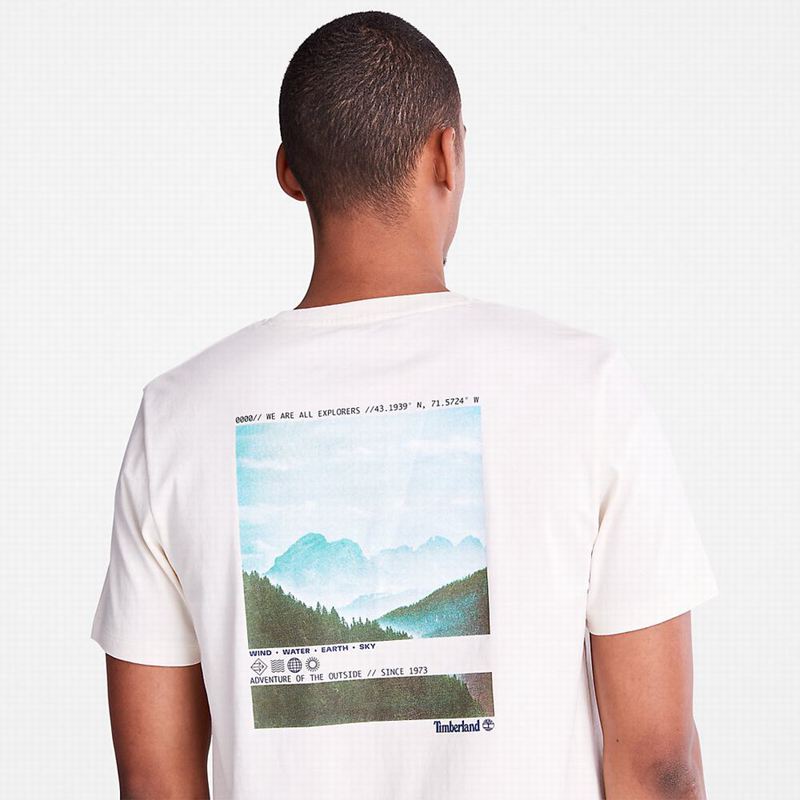 Timberland Outdoor Heritage Short-Sleeve Camo Tree-Logo T-Shirts White | 93663172