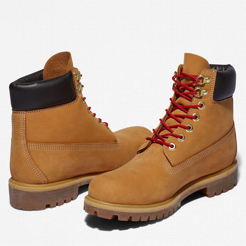 Timberland Premium 6 Inch Lux Leather Boots Yellow | 13812275