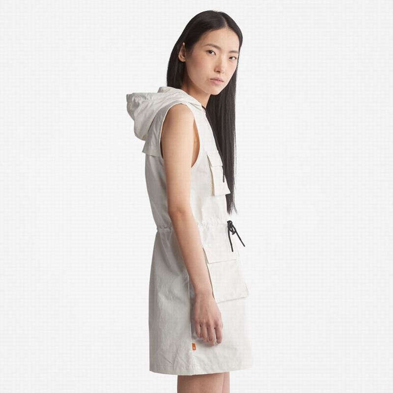 Timberland Progressive Utility Hoodie Dress White | 27938079