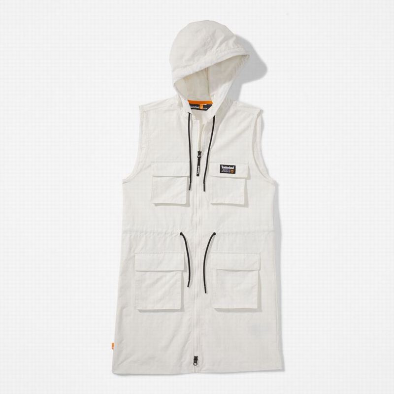 Timberland Progressive Utility Hoodie Dress White | 27938079