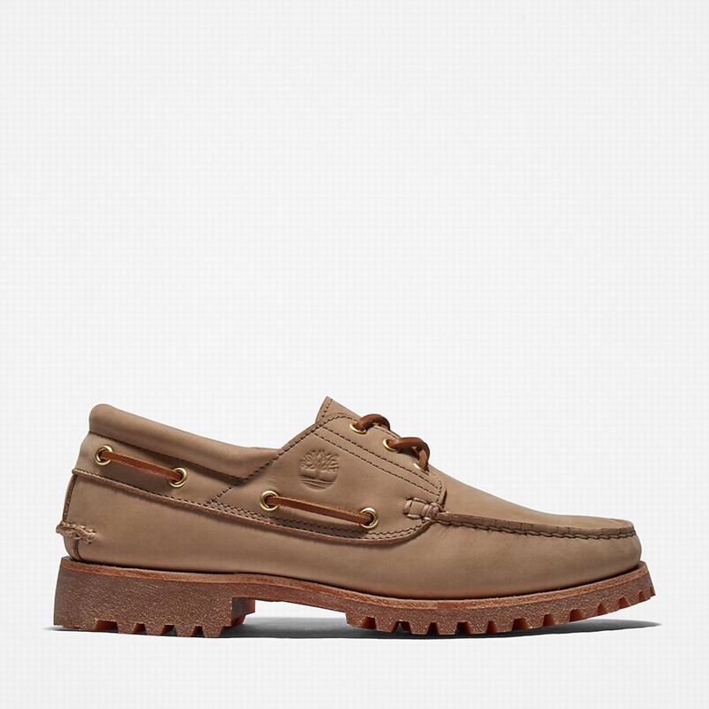Timberland 3-Eye Lug Handsewn Boat Shoes Brown | 91568287