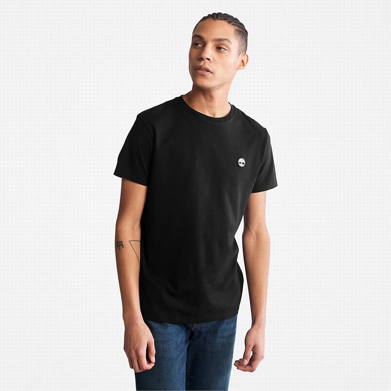 Timberland All Gender Heavyweight Badge T-Shirts Black | 85921418