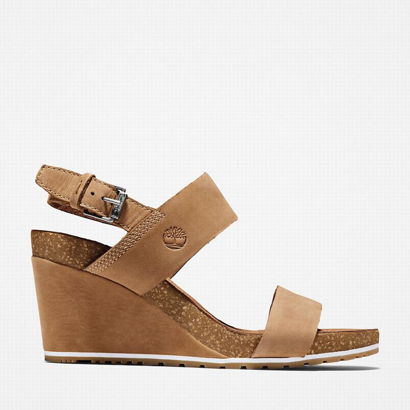 Timberland Capri Sunset Wedge Wedge Sandals Brown | 96145128