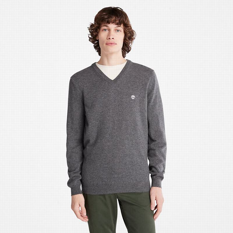Timberland Cohas Brook V-Neck Sweaters Grey | 407247