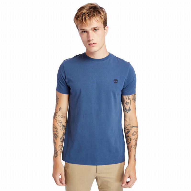 Timberland Cotton Logo T-Shirts Navy | 71137430