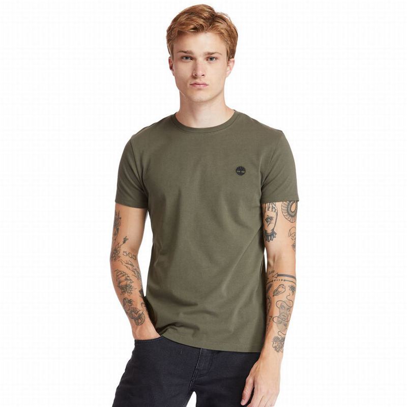 Timberland Cotton Logo T-Shirts Olive | 63766264