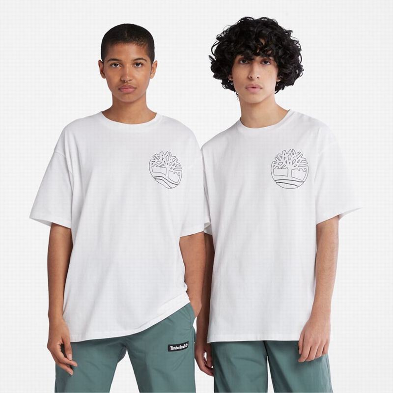 Timberland Dunstan River Crewneck T-Shirts White | 43574460