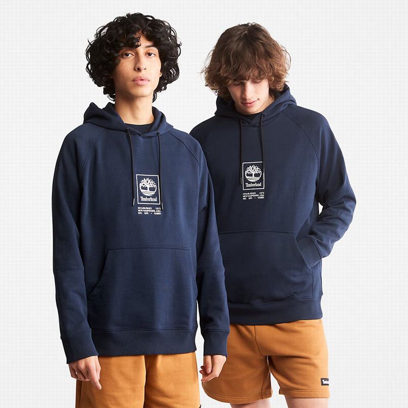 Timberland Heavyweight Logo Hoodie Navy | 72051415