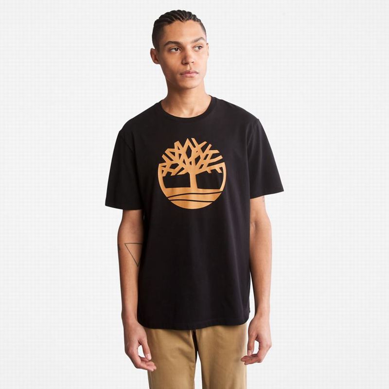Timberland Heavyweight Logo T-Shirts Brown | 92253083