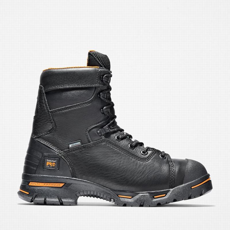 Timberland PRO Endurance 8" Steel Toe Waterproof Work Boots Black | 74521192
