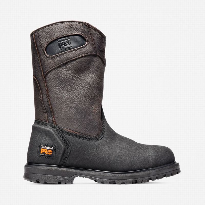 Timberland PowerWelt Pull On Steel Toe Work Boots Brown | 86851992