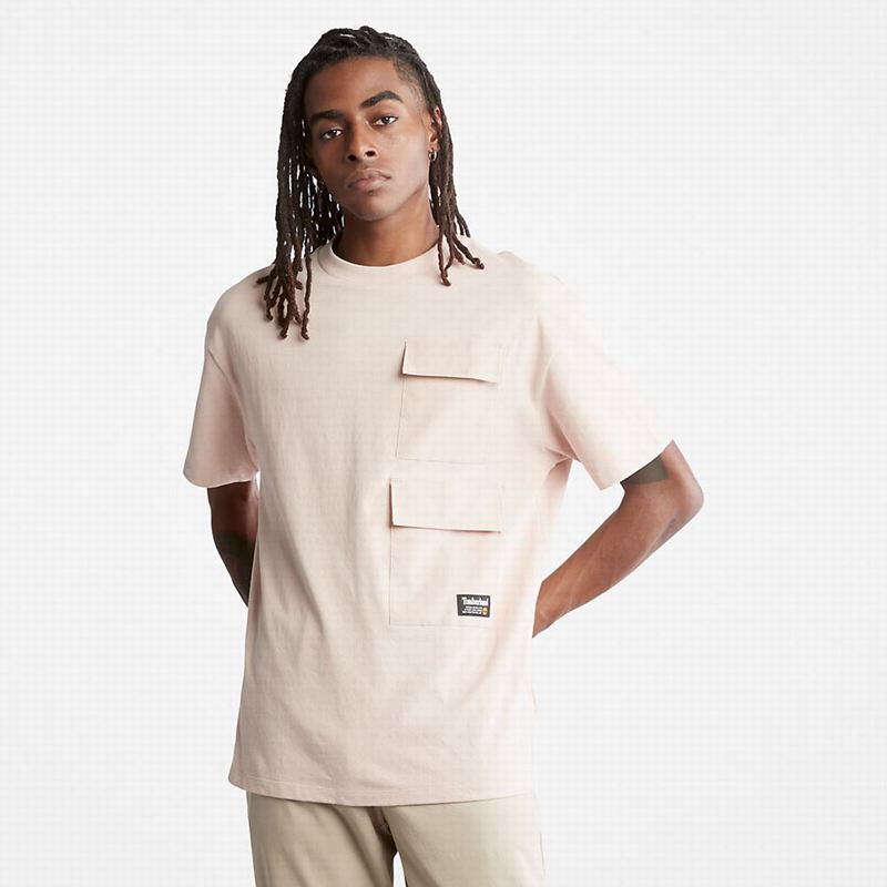 Timberland Progressive Utility Graphic LS T-Shirts Pink | 85199738