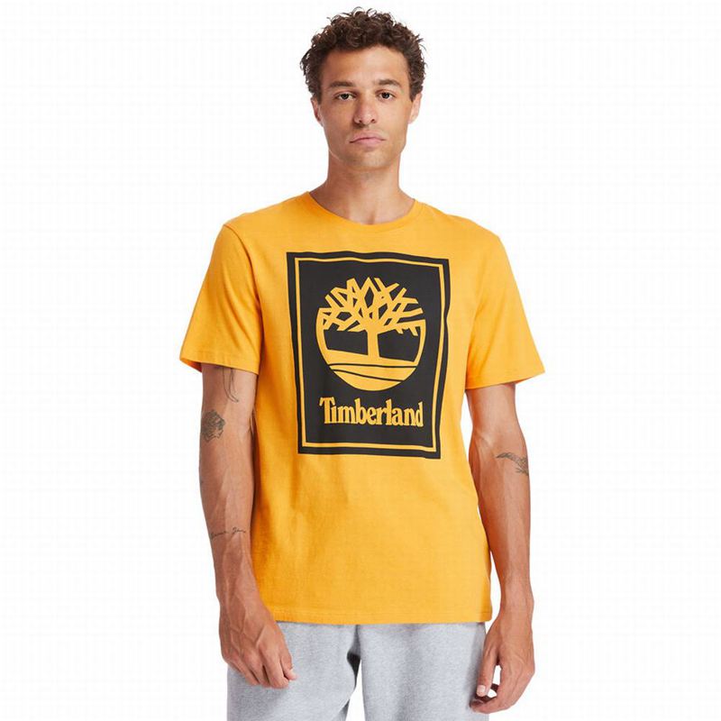 Timberland Stack Logo T-Shirts Orange | 64392166