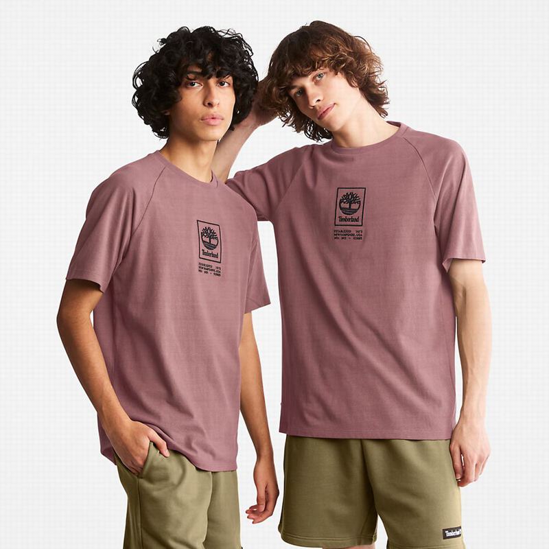 Timberland Stack Logo T-Shirts Pink | 89713706