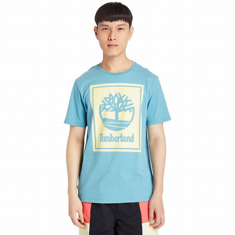 Timberland Stack Logo T-Shirts Turquoise | 67070690