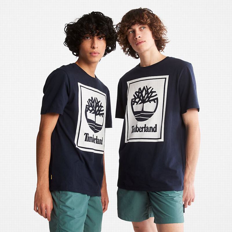 Timberland Tree Logo T-Shirts Navy | 32339150