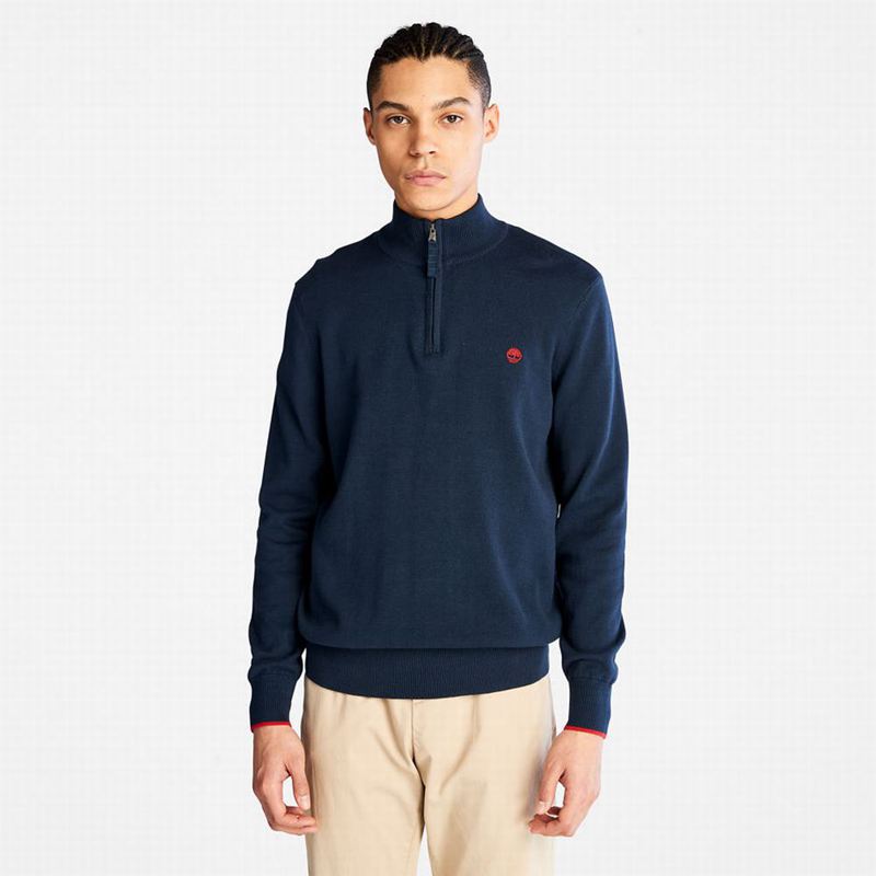 Timberland Williams River Half-zip Sweaters Navy | 92477788