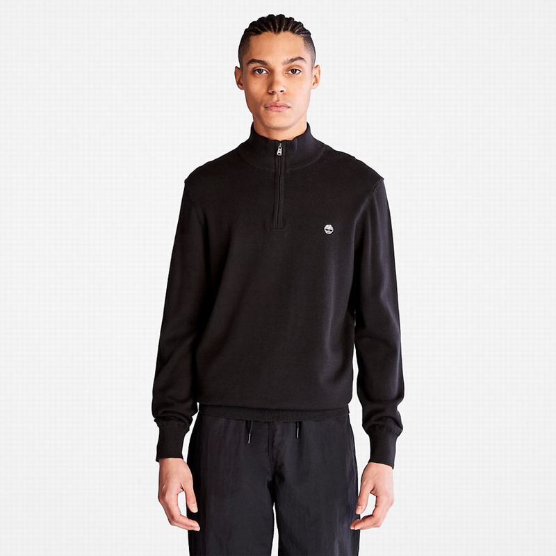 Timberland Williams River Zip-neck Sweaters Black | 50639806